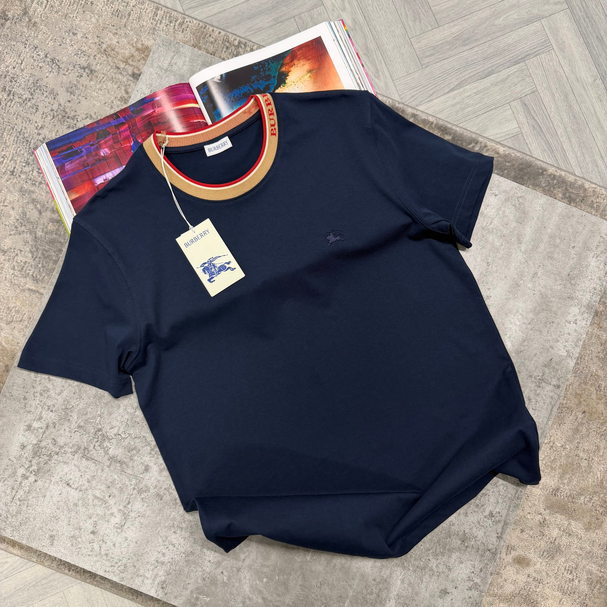 BBR COLLAR T SHIRT - NAVY