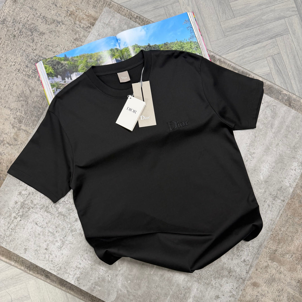 CD EMBROIDED LOGO T SHIRT - BLACK