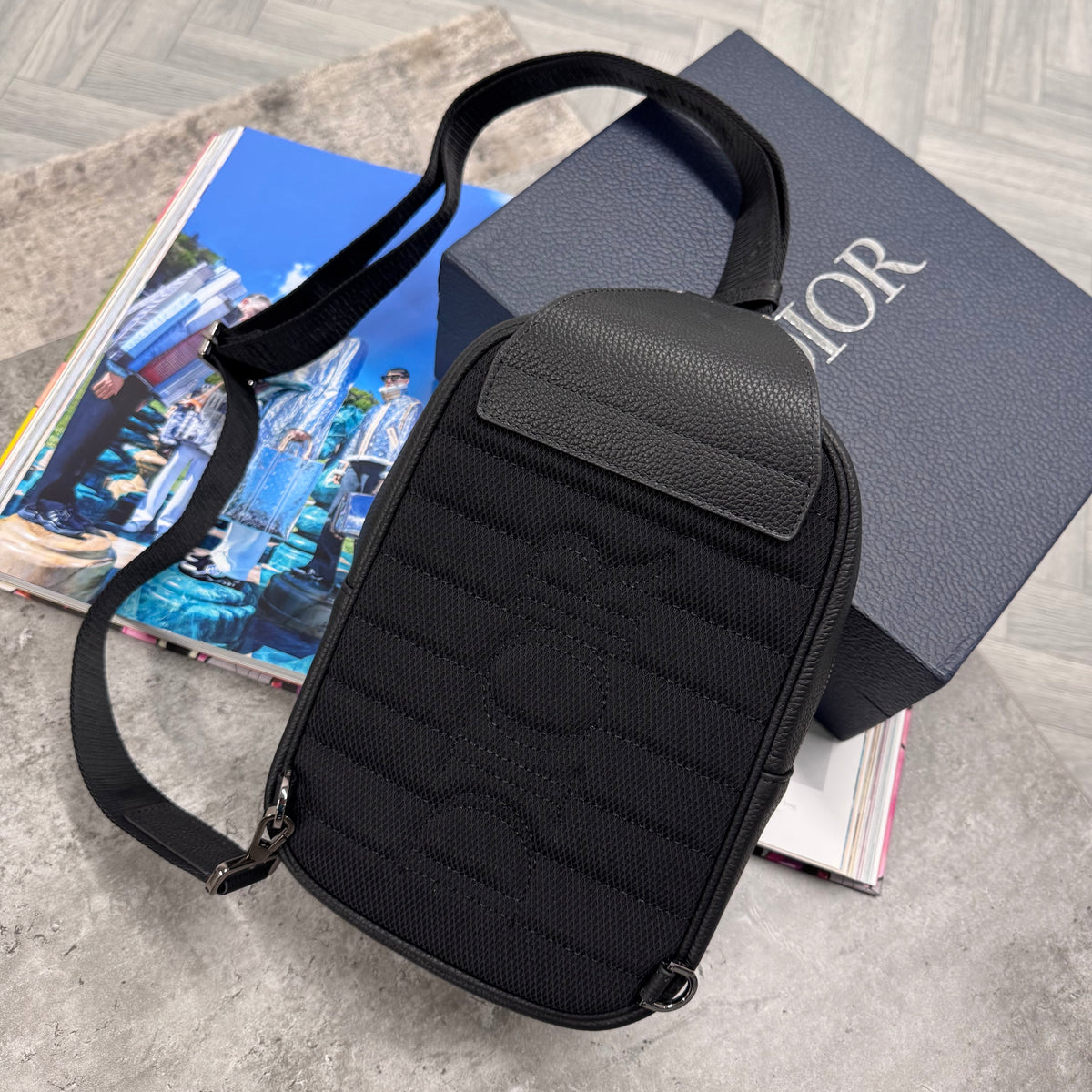 CD CROSSBODY SLING BAG - CREAM