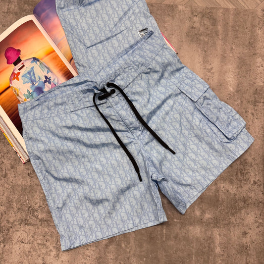 CD OBLIQUE SWIM SHORTS - SKY BLUE