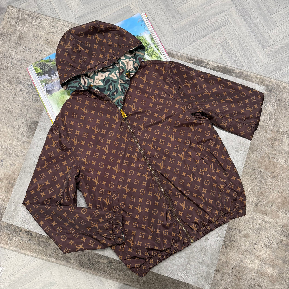 LVE REVERSIBLE JACKET - FOREST GREEN / BROWN