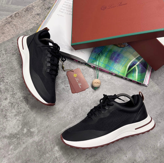 LORO LEATHER TRAINER - BLACK