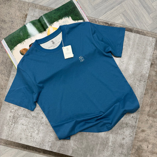 BRUNELLO LOGO T SHIRT - INDIGO