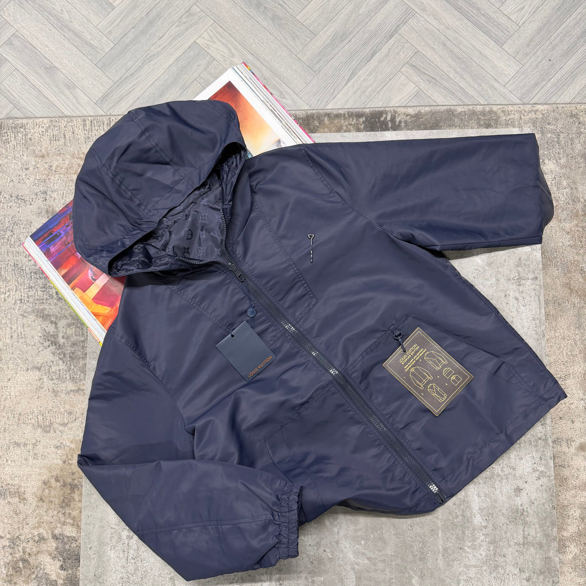 LVE REVERSIBLE MONOGRAM JACKET - NAVY