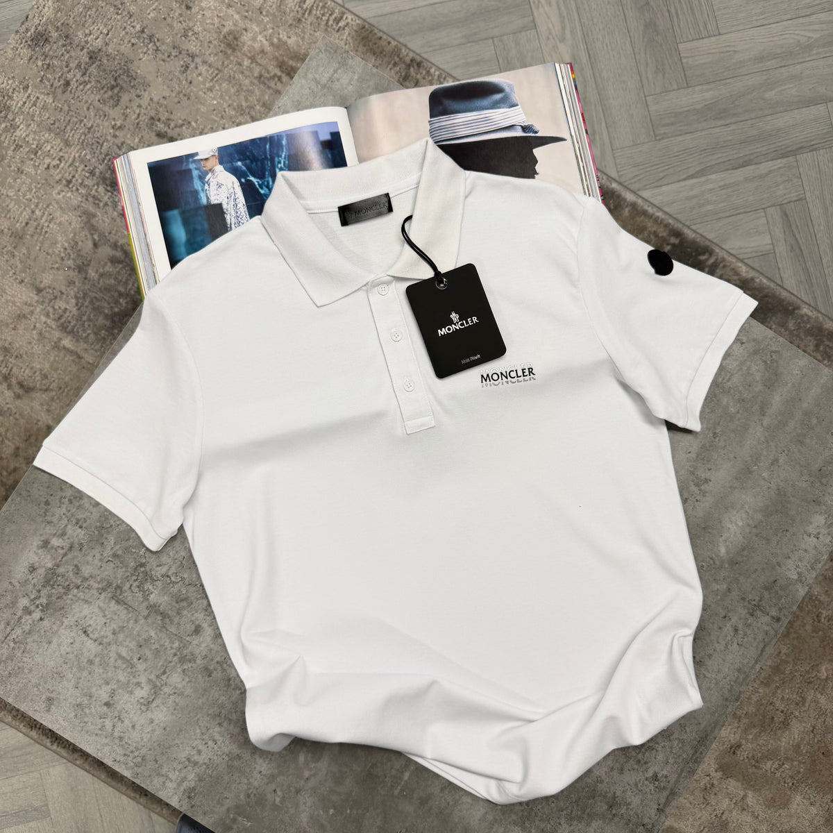 MNCLR SPLIT LOGO POLO - WHITE