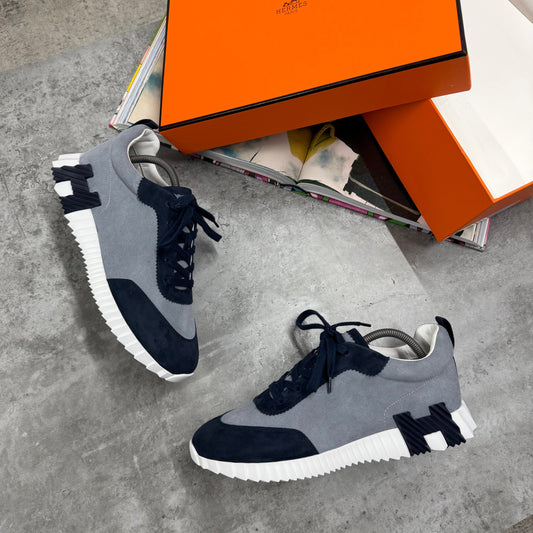 H TRAINER - GREY / NAVY SUEDE