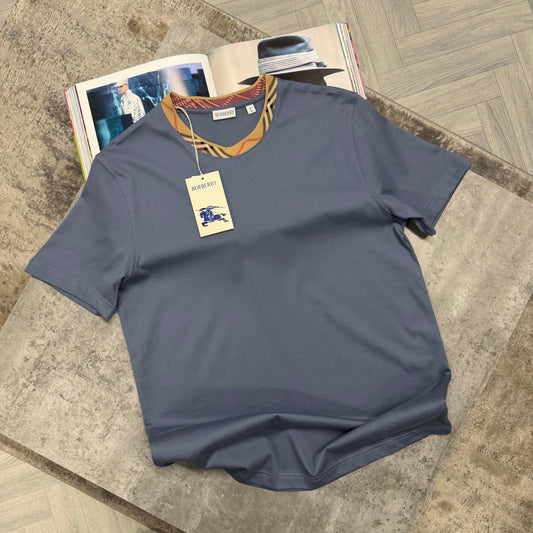 BBR COLLAR PRINT T SHIRT - PALE BLUE
