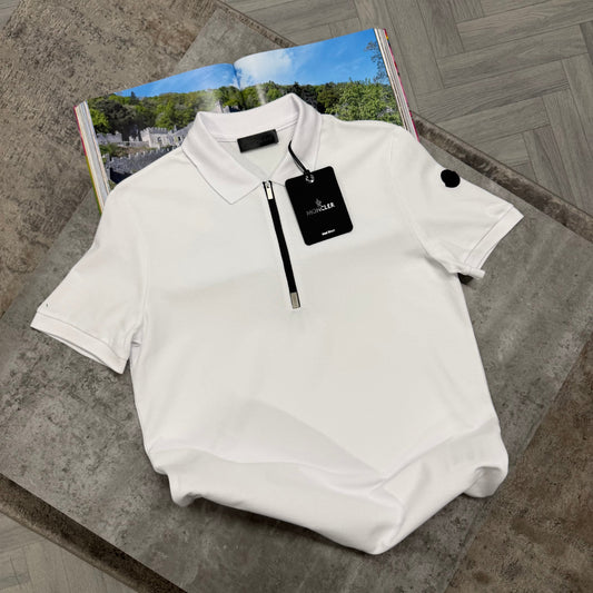 MNCLR HALF ZIP POLO - WHITE
