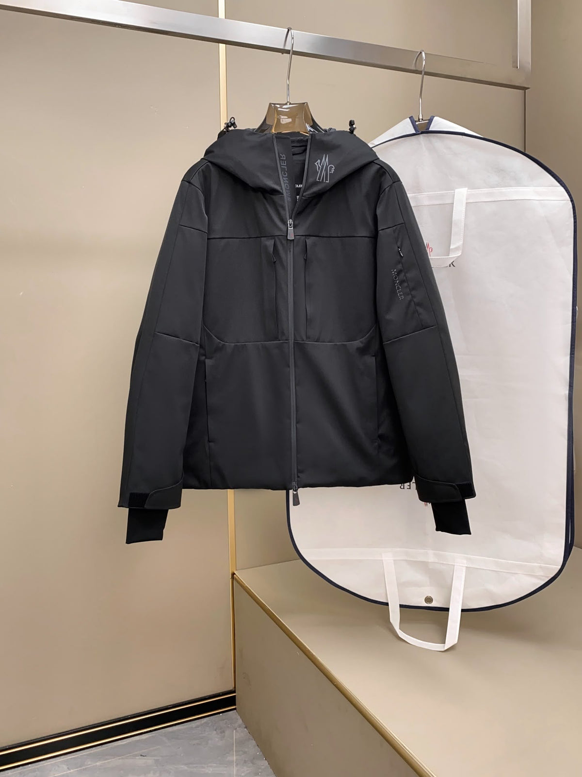 MNCLR BLACK HOODED ZIP COAT - (PRE ORDER)