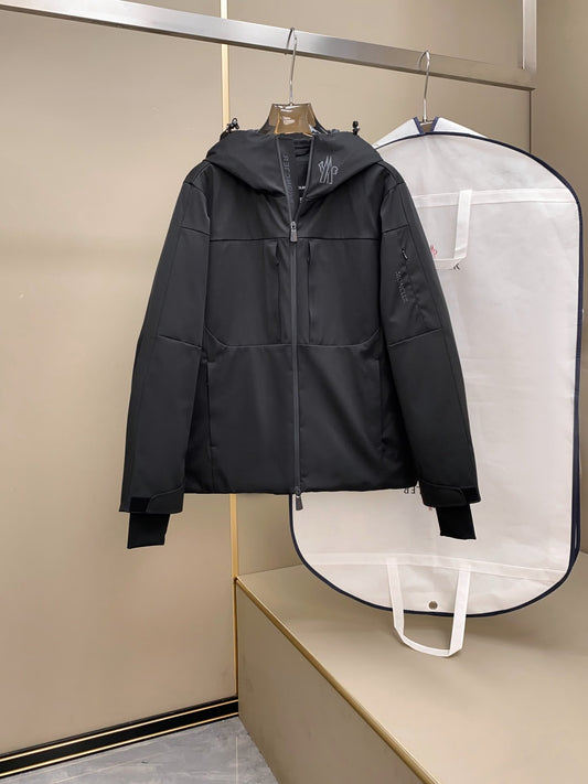MNCLR BLACK HOODED ZIP COAT - (PRE ORDER)